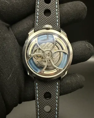 MB&F MAD Edition 1S 42MM Skeleton Dial Leather Strap (M.A.D.