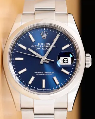 100％本物 Blue 36MM Datejust Rolex 2021 Dial (126200 Bracelet Oyster 小物