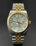 Rolex Datejust 36MM Two-Tone Factory Diamonds Mother of