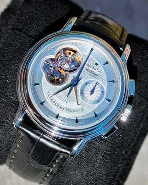 Zenith El Primero 40MM Silver Dial Leather Strap (03.0240