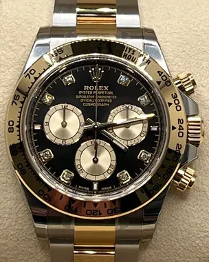 トップス BLACK NEW ROLEX DAYTONA 126508-0003 BRIGHT BLACK SET WITH DIAMONDS