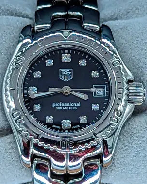TAG Heuer Link 自動巻き 200m防水 Tag Heuer LINK 200m WJ1110 Black Dial Stainless Steel Watch