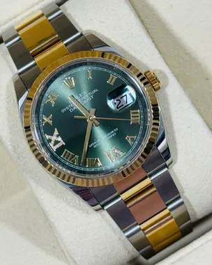 2017 Rolex Datejust 36MM Olive Green Dial Dial Two-Tone