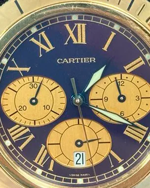 Cartier Pasha De Cartier 38MM Quartz Blue Dial Leather Strap Cartier Pasha De Cartier 38MM Quartz Blue Dial Leather Strap