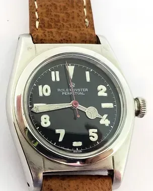 Curved End Leather Racing Strap for Rolex Sea-Dweller Watch