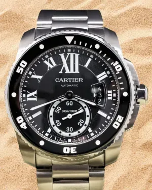 2017 Cartier Calibre de Cartier Diver 42MM Black Dial Steel