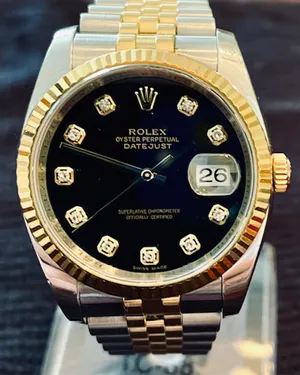Rolex Oyster Perpetual Datejust Black Diamond Dial Watch