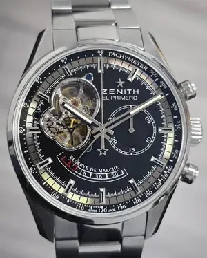2017 Zenith Chronomaster 42MM Black Dial Steel Bracelet (03.2080